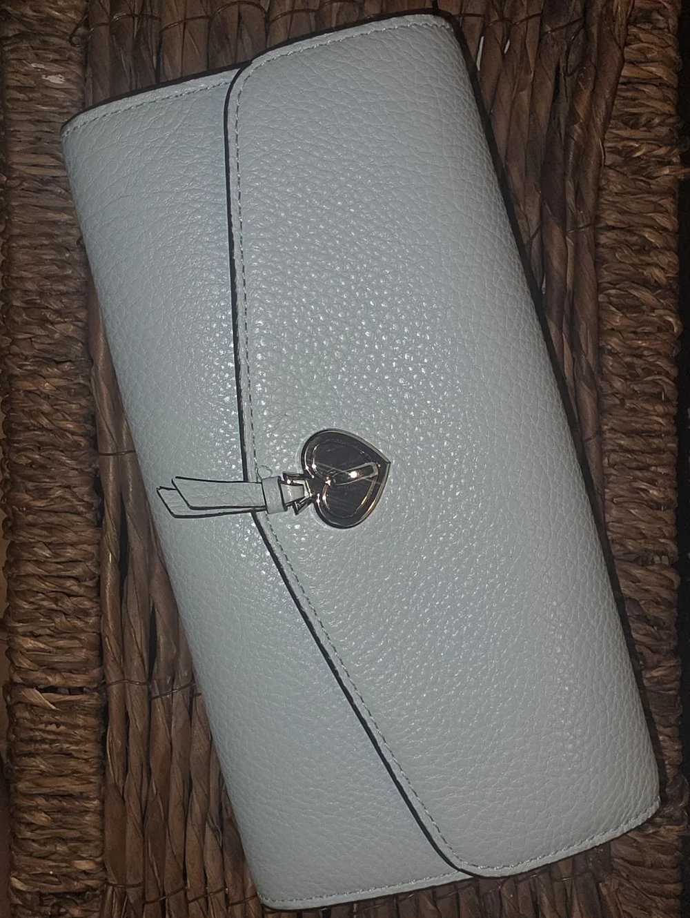 kate spade ♠️ Marti- Large Slim Flap Leather Wallet- Blue Glow